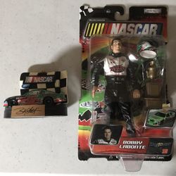 NASCAR Bobby Labonte #18 Action Figure w/ Car & Xmas Ornament 