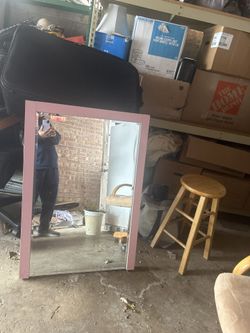 Pink Framed Mirror