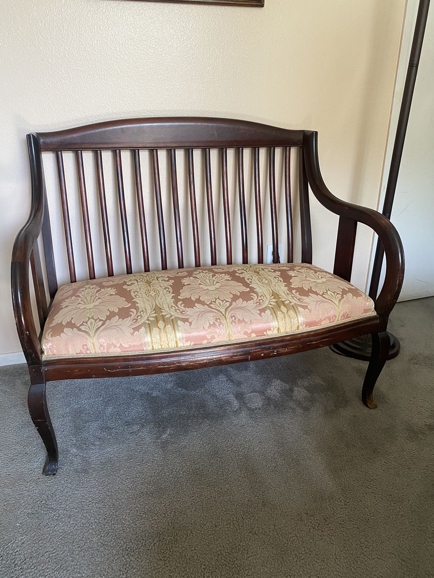 Antique Wooden Loveseat
