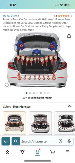 Trunk or Treat Car Decorations Kit, Halloween Monster Face Decorations