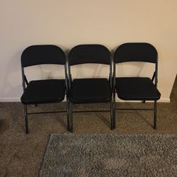 6 Qty Folding Black Chairs