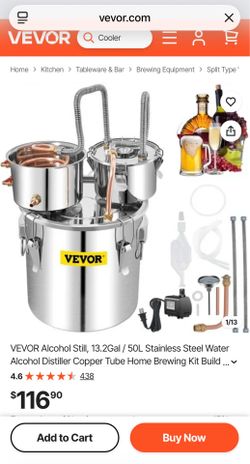 VEVOR 13.2 gallon alcohol distiller and brewing kit