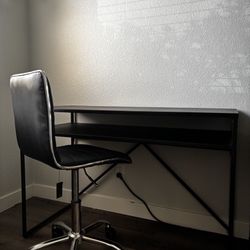 Black Desk + Chair Set