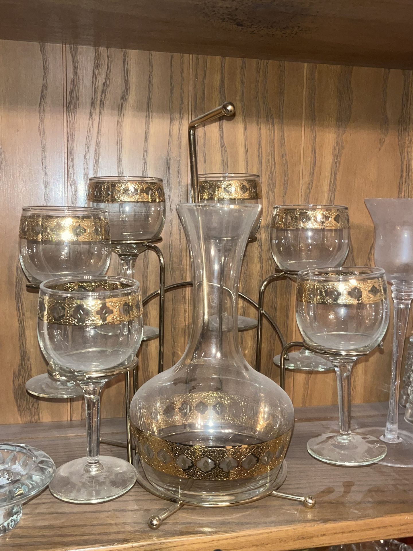Mid Century Modern 22k Gold Moroccan Decanter