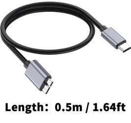 Micro B to USB C Hard Drive Cables
