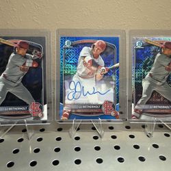 2025 Bowman Chrome  JJ Wetherholt, Auto Blue Refractor#/150,Mojo Refractor, Base Card