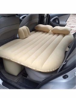 Car Bed with 2 Air Pillows – Inflatable Car Air Mattress for Back Seat with Air Pump & Repair Patch – Universal Fit Travel Sleeping Bed, Portable Air 