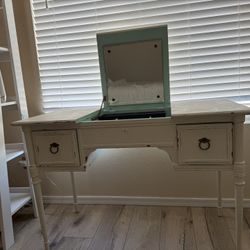 Antique Shabby Chic Vanity And Stool