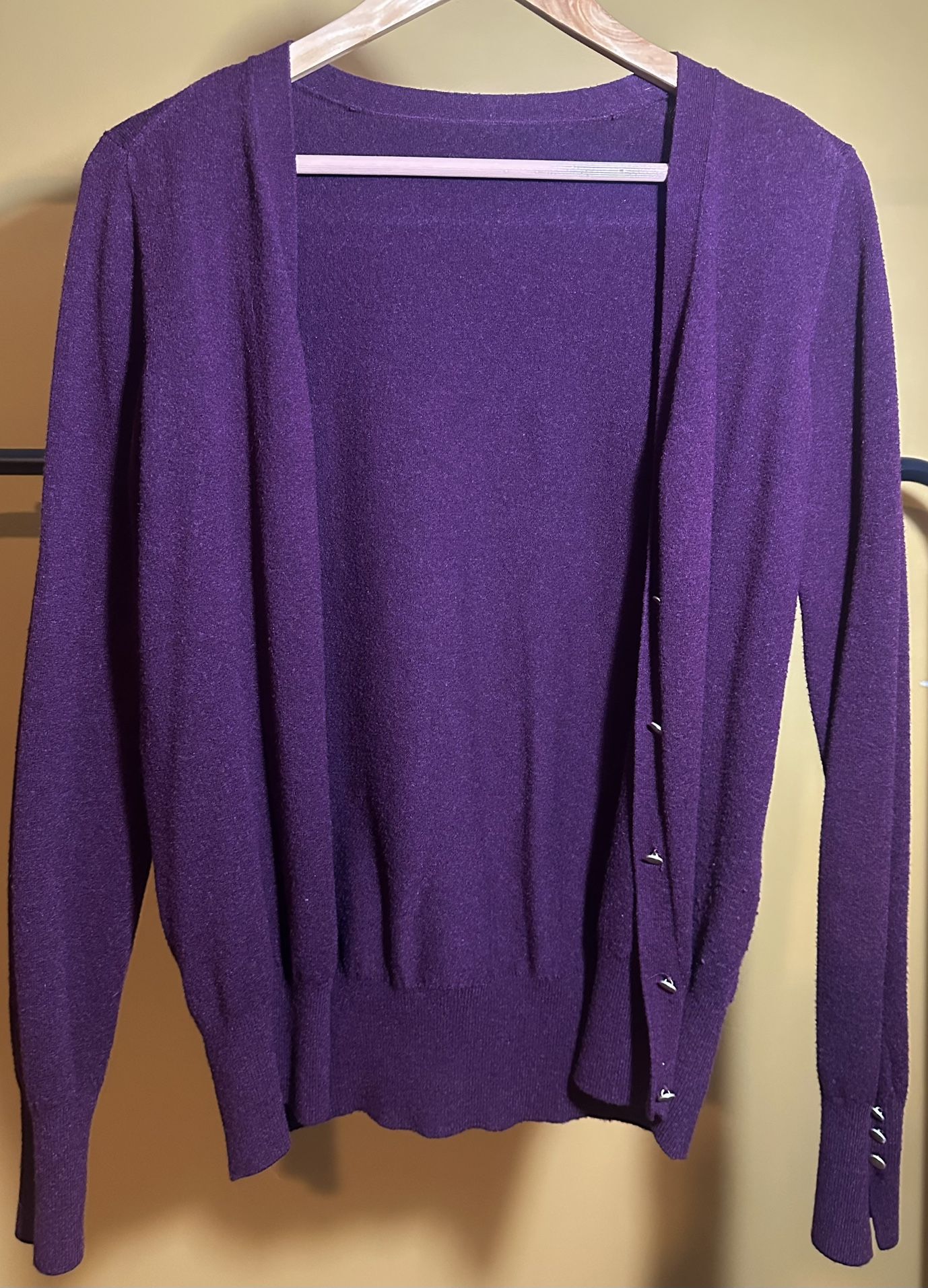 Banana Republic Deep Purple Buttoned Cardigan - size M