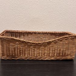 Hand-woven wicker storage basket