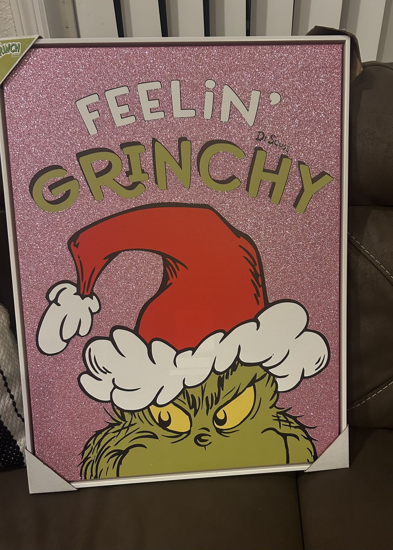 The Grinch Pink Framed