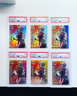 2021 Panini Mosaic Straight Fire Tom Brady PSA 9 Rainbow Lot 6x Cards Gold Prizm