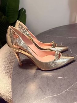 Ted Baker Gold Metallic Pointed-Toe Heels/ shoes