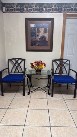 Outdoor Patio Metal Set With Cushions And Table