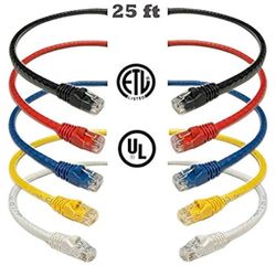 25ft. Cat6 Ethernet Cable ... 5 Pack ( New )
