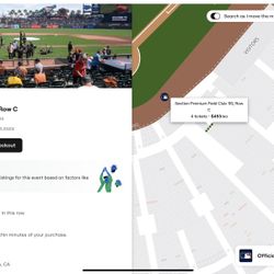 2 Tickets For Saturday 9/30 Dodgers Giants Game.  Premium Field Club Section 110 Row C Aisle