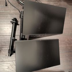 2x Dell 27" Monitors with Desk Mounts