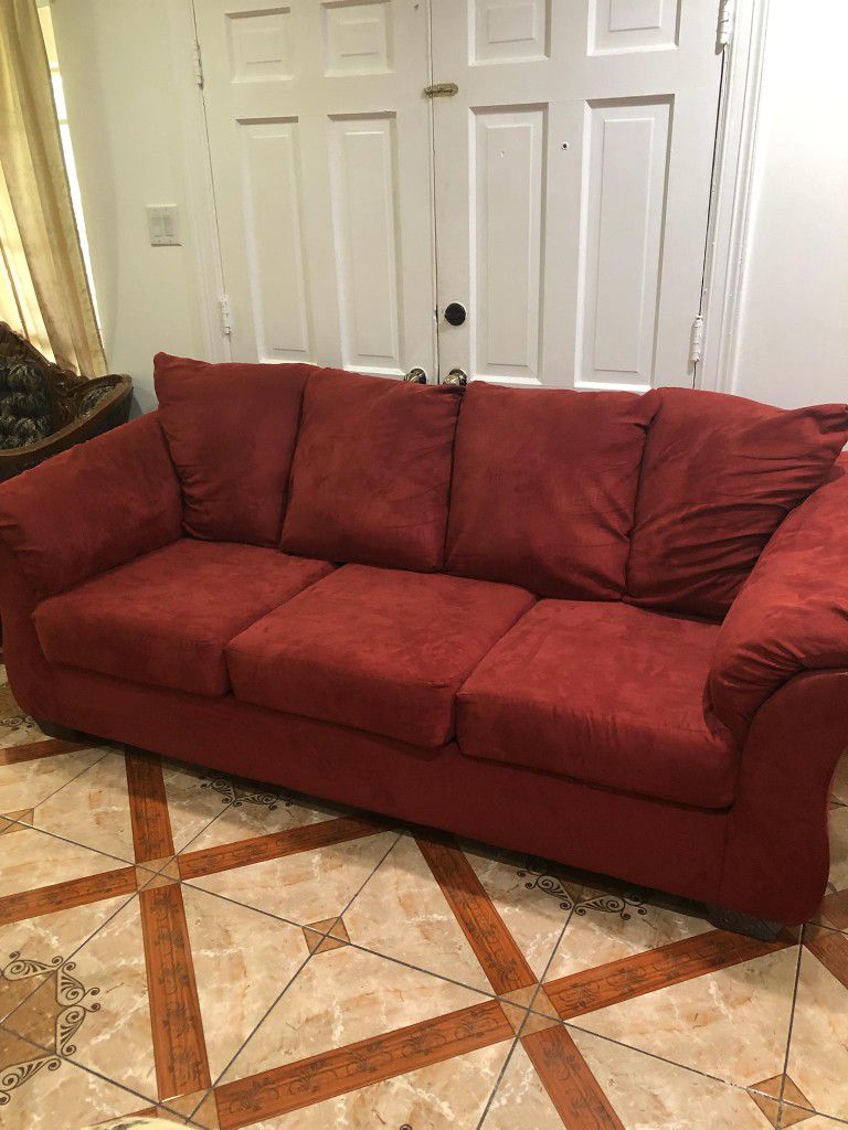 Red Sofa / Couch Good Condition 