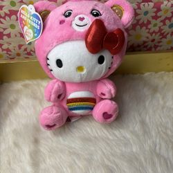 Adorable Pink Hello Kitty/Care Bear Plush 