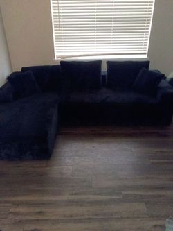Black 95" L shaped Cloud boneless sectional couches