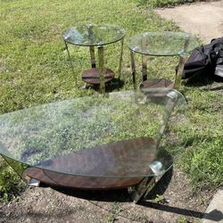 Glass End Tables And Coffee Table