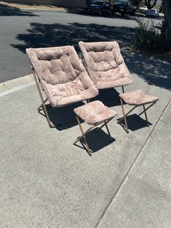 Two brand new lounge chairs with foot rest for $40