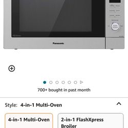 Panasonic HomeChef 4-in-1 Microwave Oven with Air Fryer, Convection Bake, FlashXpress Broiler, Inverter Technology, 1000W, 1.2 cu ft with Easy Clean I