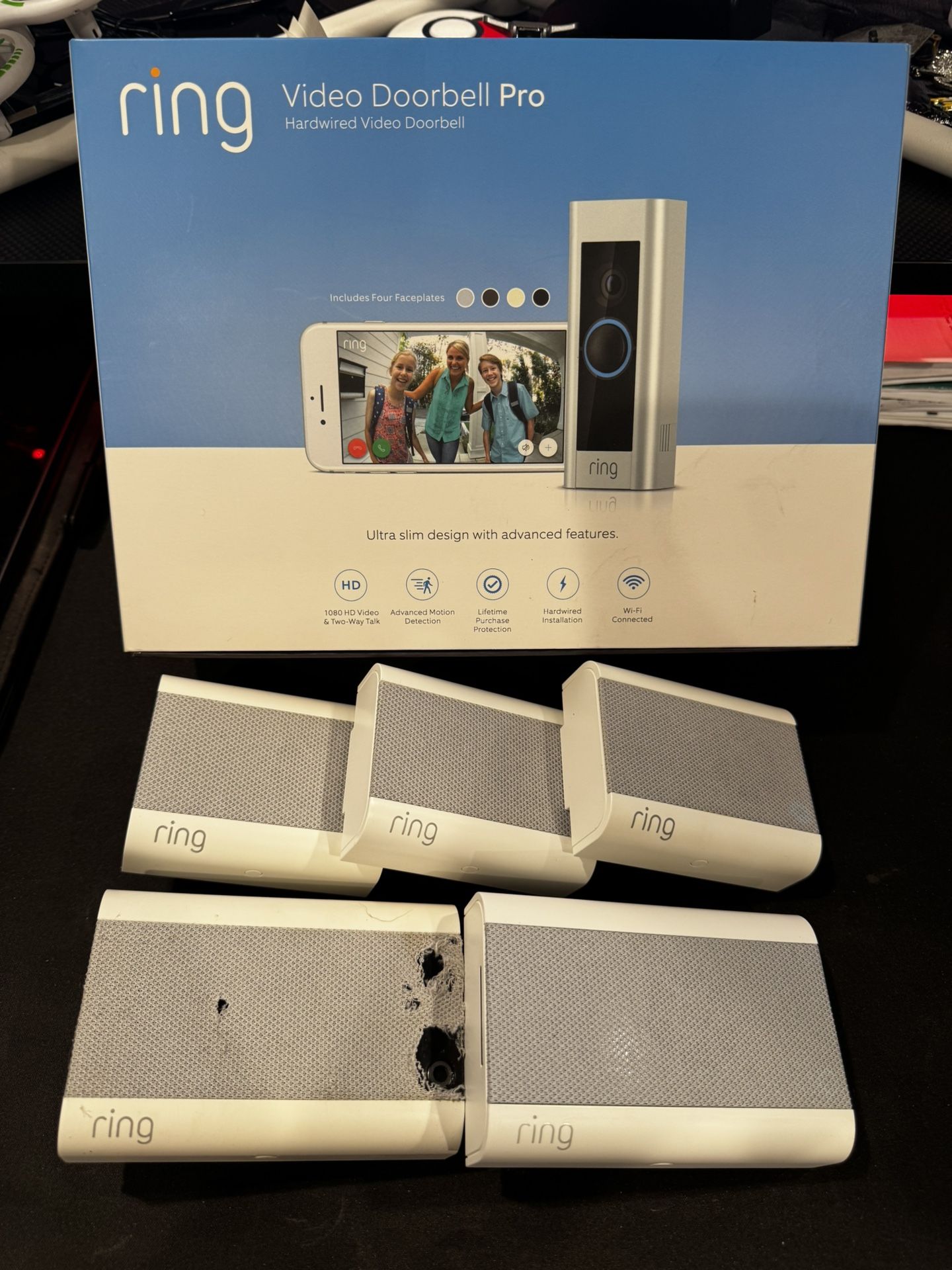 Ring Doorbell Pro Hardwired Kit + 5 Chimes