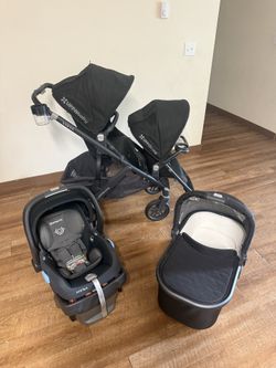 Uppababu Vista Stroller and Bassinet and Car seat