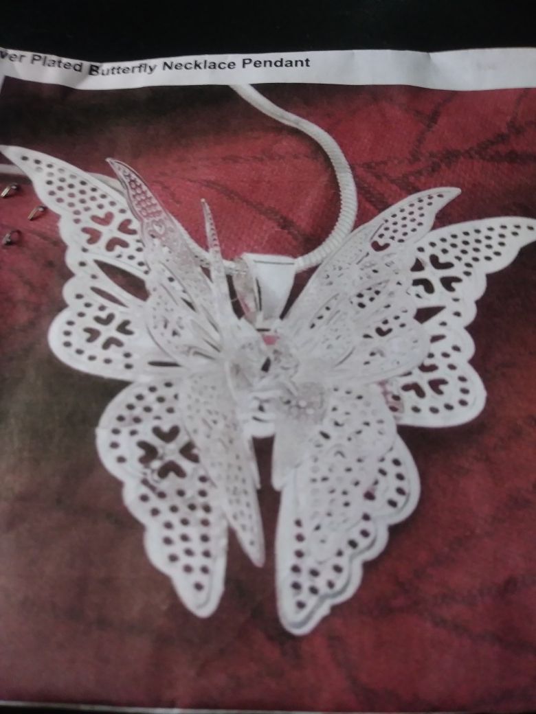 Silver Plated Butterfly Necklace