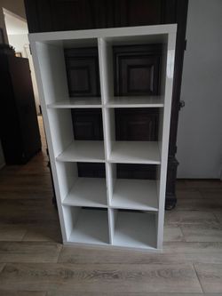 White 8-Cube Storage Shelf Unit