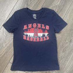 Angel’s Baseball V-Neck Shirt, Girls Size 6/6X Like New
