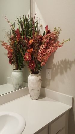 Vase with flowers. Interior decor