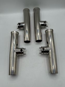 1" Rail Mount Clamp-on Rocket Launcher Stainless Steel Fishing Rod Holder (4 pieces)