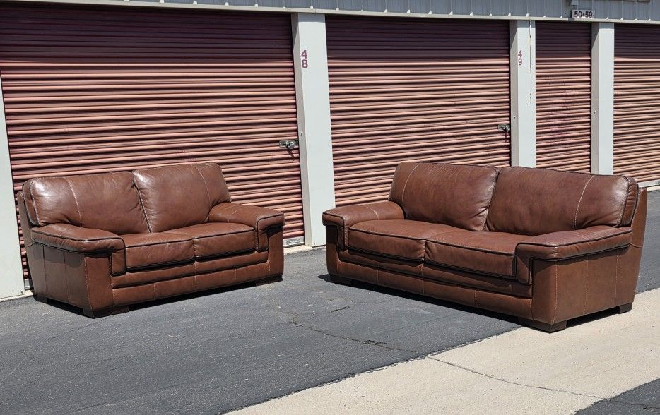 Leather Sofa and Loveseat - LIKE NEW