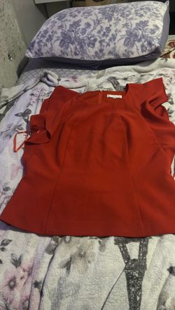 Red Flutter Sleeve Women's Blouse
