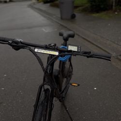 E11 e-bike, 22 mph Top Speed. Used condition but rides good, no major issues. Comes with helmet, lock, and LED light, ready to ride.