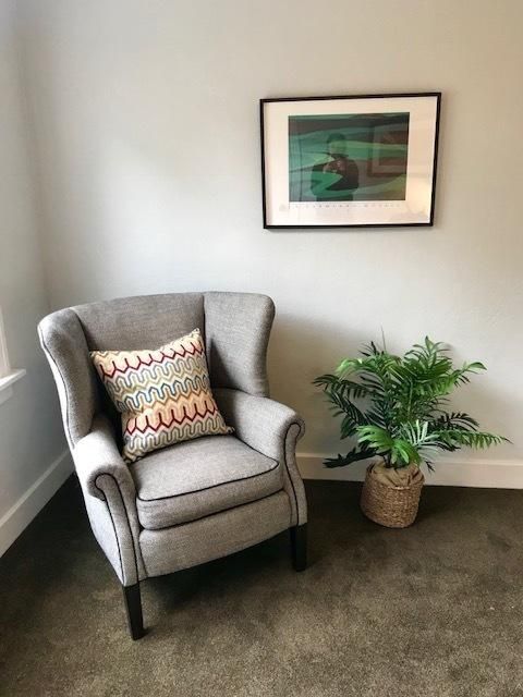 Grey Wingback Chair $30