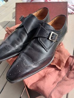 Mezlan Mens custom black wingtip  dress shoes