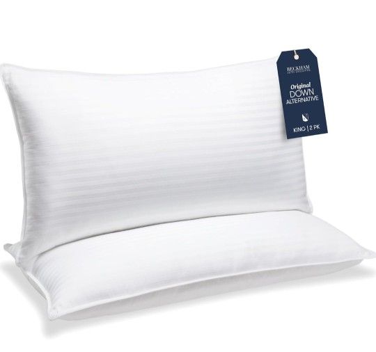 Beckham Hotel Collection Bed Pillows King Size Set of 2 - Down Alternative Pillow for Back, Stomach or Side Sleepers open box new selling for only $40
