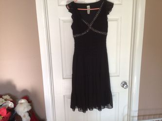 Sangria Black Silk Dress Size 8