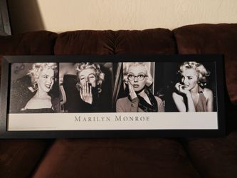 Marilyn Monroe 14"x38" Posterboard with wood frame