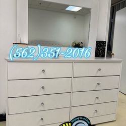 Eight Drawer White Compressed With Mirror Diamond Knobs Chest Cajonera Nueva 