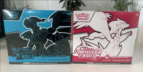 Black Bolt and White Flare POKEMON CENTER ETB Elite Trainer Box SEALED!
