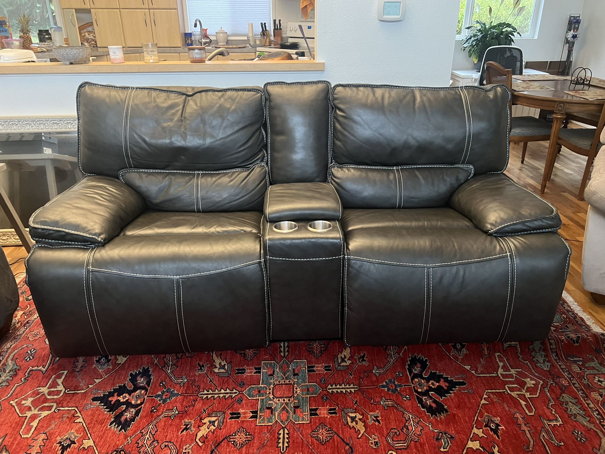Leather Dual Reclining Loveseat