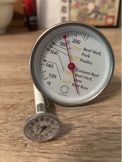One leave in thermometer and one instant read  thermometer