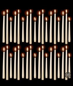 63 new ivory taper candles