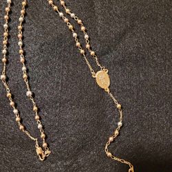Tri-Color Gold Rosary 