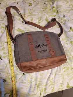 David Bitton Buffalo laptop messenger bag with shoulder strap