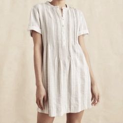 Faherty Gemina Pintuck Linen Shirt Dress small